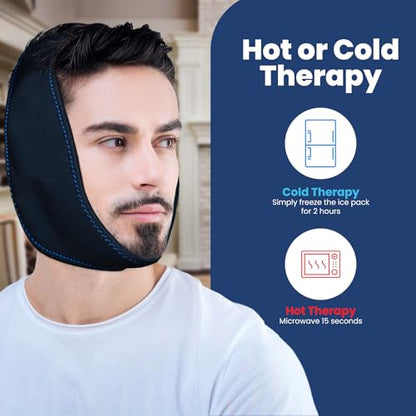 Wisdom Teeth 아이스 팩 헤드 랩 턱 아이스 팩, 얼굴 구강 수술용, TMJ용 핫 콜드 젤 팩 4개, 치아 추출, 편도 절제술 회복 - style: 턱