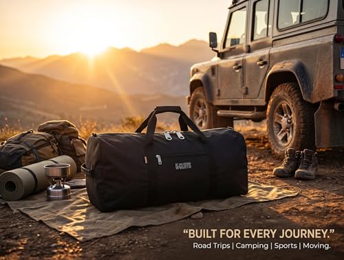 Heavy Duty Cargo Duffel Large Sport Gear Drum Set Equipment Hardware Travel Bag Rooftop Rack Bag - color: Black, size: 36" x 17" x 17"