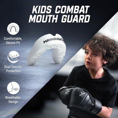 Hayabusa Combat Sports Mouth Guard Youth, Kids and Adult Sizes Comes with Case - White/Red, Youth - color: White/Red, size: Youth
