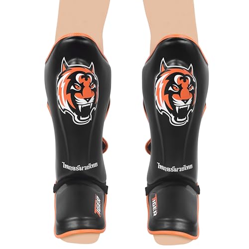 Shin Guards MMA Martial Arts, Muay Thai, Kickboxing, Leg Instep Protection Pads, Kicking, Sparring, Training Gear, Karate, Boxing, Taekwondo - Unisex (Medium/Large/Extra Large) - size: Large