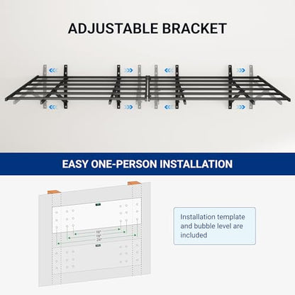 FLEXIMOUNTS 2x6ft Heavy Duty Garage Storage Shelving, 1600lbs Total Weight Capacity, 2 Pack Wall Organization System, 24 x75inch Rack Floating Shelves, Pro Series - size: 2pack 2x6ft-No Hooks-1600lbs