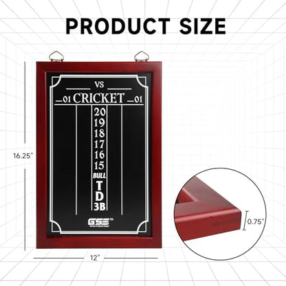 GSE Games & Sports Expert Chalk Dart Scoreboard for Dart Board Cricket & 01 Dart Games with Chalks and Chalk Wipe (Standard/Large) - style: Large
