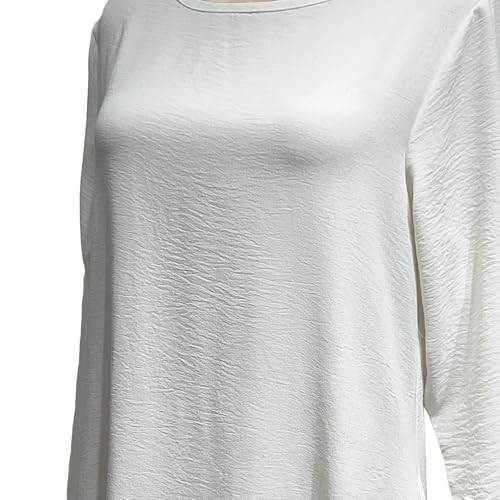Women Abaya Muslim Dress Long Sleeve Modest Prayer Maxi Kaftan Islamic Clothes with Pockets - color: White, size: X-Large