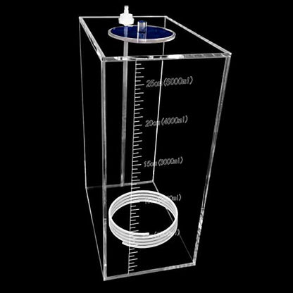 dosing Pump Liquid containers,Liquid srorage Bucket,Aquarium Air Pump Accessories，Reservoir dosing Container Made of acryli (5L/1.32gal Blue lid) - size: 5L 1grid blue lid