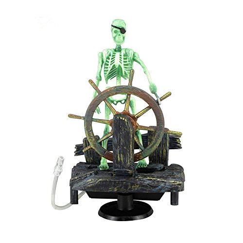 Action-Aquarium Skeleton Pirate Captain Ornament Fish Tank Landscape Decoration