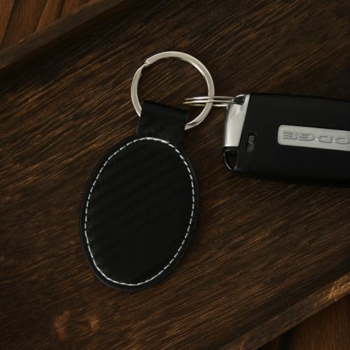 LaserGram Oval Keychain, Allah 1, Personalized Engraving Included (Carbon Fiber Black with Silver) - color: Carbon Fiber Black With Silver