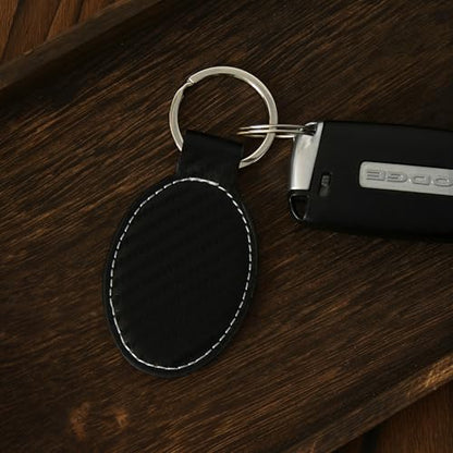 LaserGram Oval Keychain, Allah 1, Personalized Engraving Included (Carbon Fiber Black with Silver) - color: Carbon Fiber Black With Silver