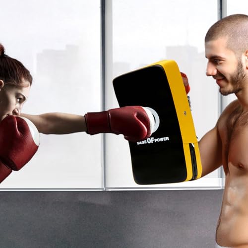 Curved Strike Pad - Professional Boxing Arm Pad, Secure Training Pads, Multi Function Martial Arts Target | Karate Kickboxing MMA Fitness for Karate Kickboxing MMA Fitness - color: yellow