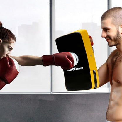 Curved Strike Pad - Professional Boxing Arm Pad, Secure Training Pads, Multi Function Martial Arts Target | Karate Kickboxing MMA Fitness for Karate Kickboxing MMA Fitness - color: yellow