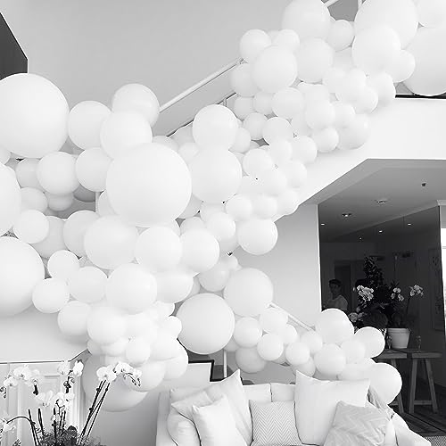 Voircoloria 110pcs White Latex Party Balloons, 12inch - color: 03 White, size: 12 inch - 110pcs