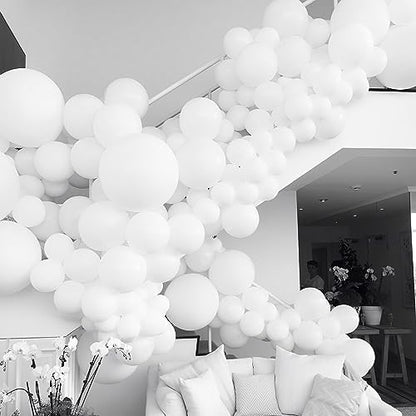 Voircoloria 110pcs White Latex Party Balloons, 12inch - color: 03 White, size: 12 inch - 110pcs
