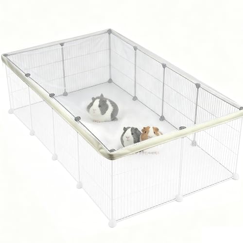 Cage Cover, Ventilated Mesh Top for C&C Midwest Guinea Pig Cage, Breathable & Escape-Proof Small Animal Enclosure Lid with Secure Clips for Rabbits（Not Include cage） (56inx28in Cage Cover) - color: 56inx28in Cage Cover