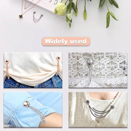 8 pcs Multi Functional Magnetic Clothes pegs, Round Magnetic Clothes pegs with Chains, Suitable for securing Shirts, T-Shirts, headscarves, Pants, and Skirts (4 Colors)