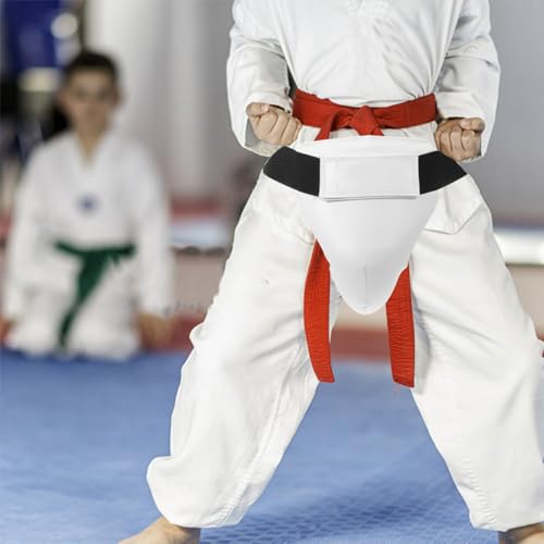 GANAZONO Training Groin Protector Boxing Groin Guard Adjustable 2Pcs Hook and Loop Male Martial Arts Guard for Taekwondo Sparring and Combat Sports