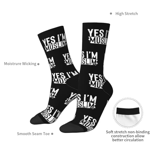 Muslim Islam Arabic Islamic Religious Allah God Be Socks, Unisex Adult Crew Socks, Cotton Cozy Casual Sock - color: 2 Black-2
