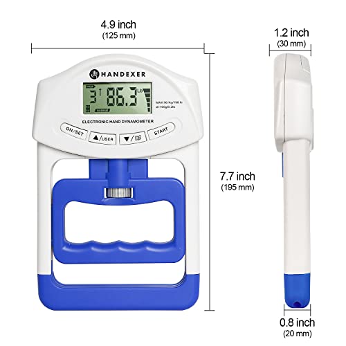 Grip Strength Tester, Digital Hand Dynamometer FDA Registered with Backlit LCD for Grip Strength Testing and Training