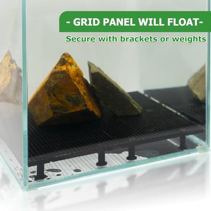 LINLAN 8 Pieces High-Density Aquarium Grid Plastic with 48 Brackets, Fish Tank Divider, Egg Crate for DIY Filtration and Bottom Protection in Aquascaping - size: 8pcs