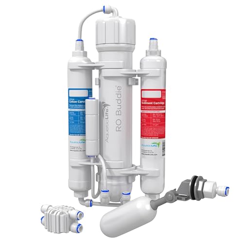Aquatic Life RO Buddie 3-Stage Hydroponic RO Filter, 75 GPD | High-efficiency RO system for hydroponics includes a float valve kit for automatic reservoir filling and shutoff - size: 75-Gallon Three stage