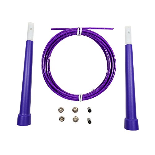 10 FT Adjustable Speed Jump Rope for Crossfit Boxing MMA Double Unders WOD Skipping Workout Fitness Cardio Endurance Training Martial Arts - Adjustable for Men, Women, Children - color: Purple