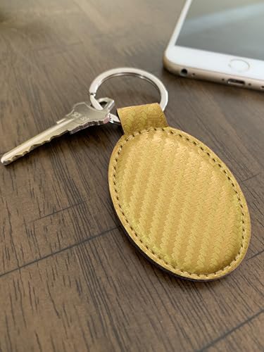 LaserGram Oval Keychain, Allah 1, Personalized Engraving Included (Carbon Fiber Gold) - color: Carbon Fiber Gold