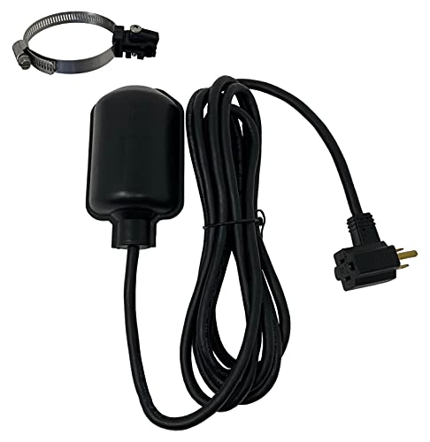 Sump Pump Tethered Universal Float Switch Replacement with Piggyback Plug for Sewage, Reliable Water Level Performance - 10 foot cord - style: 10' Cord