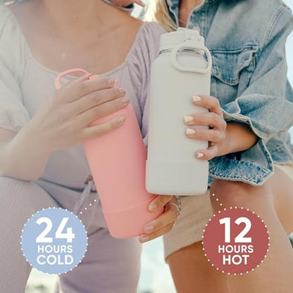Hydrapeak 32oz Sport Insulated Water Bottle with Straw Lid, Leak & Spill Proof, Keeps Drinks Cold for 24 Hours, Hot for 12 Hours, Premium Stainless Steel Water Bottles (32oz, Dlavender) - color: Dlavender