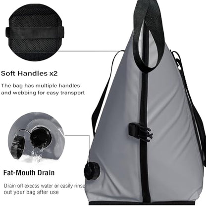 Buffalo Gear Insulated Fish Cooler - 27.5QT 58QT Waterproof Flat Bottom Bag, Leakproof and Fishing Kill Bag - color: Gray-85QT