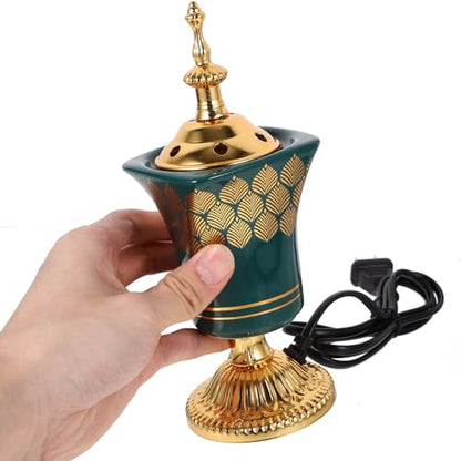 Alipis Electric Incense Burner Bakhoor Electric Incense Burner Middle Eastern Style Censer Plug-in Aroma for Home Decor Meditation Yoga Bedroom 7.67 X 2.95 X 2.95 in Us Plug