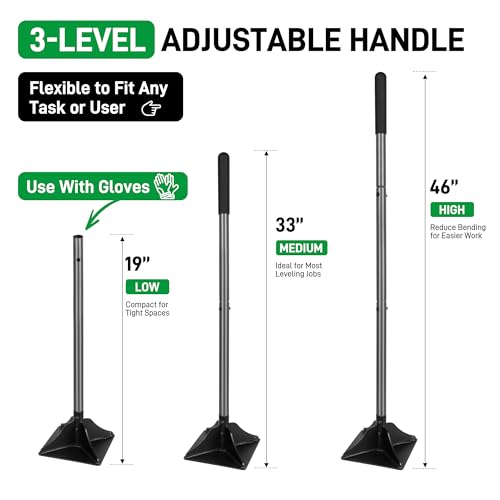Walensee 10" x 10" Steel Tamper Tool with 48" Handle, Heavy Duty Ground Tamper with Rubber Grip for Leveling Paver Base, Ideal for Dirt Compacting, Gravel and Sand, Driveways and Blacktop Repair - size: 10"×10"