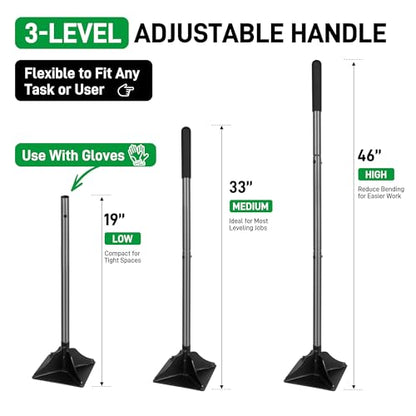 Walensee 8" x 8" Steel Tamper Tool with 48" Handle, Heavy Duty Ground Tamper for Leveling Paver Base, for Soil Compacting, Gravel and Sand, Ideal for Driveways, Yards, Asphalt and Blacktop Repair - size: 8"×8"