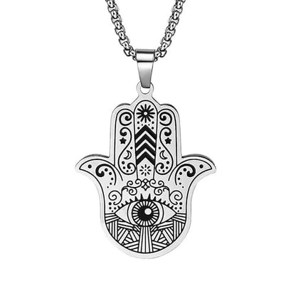 Spiritual Fatima Hand Hamsa Pendant Evil Eye Vintage Jewelry Men Women Amulet Necklace