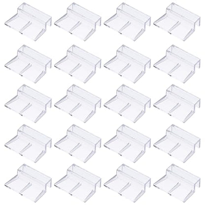 20 Pcs Aquarium Lid Clips, 10 mm Acrylic Aquarium Cover Bracket Fish Tank Lid Older Fish Tank Clip Transparent Durable Easy to Clean, Intended for Rimless Aquariums Top Cover - size: 10 mm