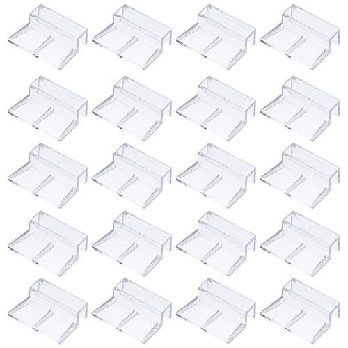 20 Pcs Aquarium Lid Clips, 10 mm Acrylic Aquarium Cover Bracket Fish Tank Lid Older Fish Tank Clip Transparent Durable Easy to Clean, Intended for Rimless Aquariums Top Cover - size: 10 mm