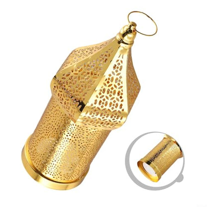 Moroccan Style Hollow Iron Lantern For Ramadan Festival Decoration With Ornamental Light Feature For Home Use (S)