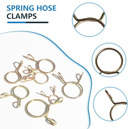 24Values Spring Hose Clamps Set 260PCS 5-30MM Spring Clips Clamp Assortment Kit for Motorcycle Scooter ATV - size: Spring Hose Clamps 260pcs