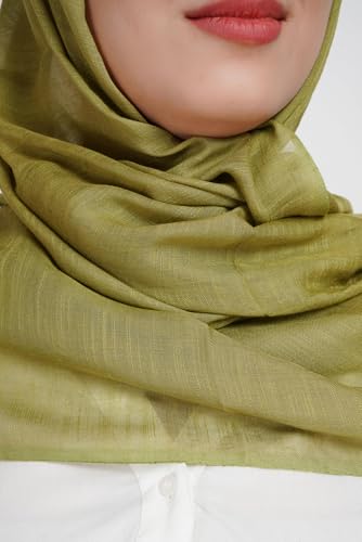 Soft Hijab Scarf 100% Modal | Lightweight | Breathable For Women - color: Olive