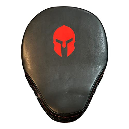 Punch Boxing Mitts Focus Pads Kicking Punching Leather Target Boxing Pads Karate Combat Martial Arts Training Gloves Muay Thai Pad for Adults Unisex Black Color (Pair)
