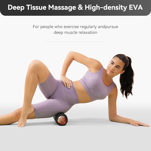 Foam Roller High-Density Exercise Roller, Deep Tissue Muscle Massage, Stretching, Relieves Muscles, Improves Mobility, Fitness Roller for Pilates, Yoga, Ideal for Athletes, Beginners & Recovery - color: Black
