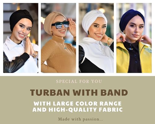 para life Band Turbans for Women, Breathable Instant Turban|Standard Size Stretchable Cotton Sandy|Pre-tied Hijab Cap - color: Plum
