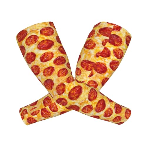 Arm Sleeves Outdoor Garden Sports Cooling Sun Sleeve for Women Men Farm - color: Pizza