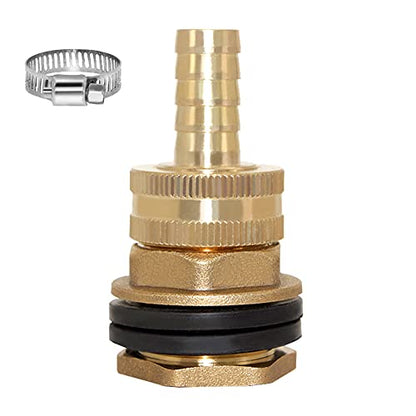Joywayus Brass 1/2" NPT Female x 3/4" GHT Male Water Tank Connector + 3/4" Barb x 3/4" GHT Female Swivel Garden Water Hose Pipe Connector - size: 3/4" Barb