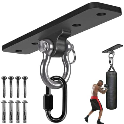 Kipika Heavy Bag Hanger Wall Mount Punching, Rotatable Heavy Duty Boxing Bag Bracket for Home Gym Indoor, Adjustable Length for Kickboxing Bag, Muay Thai Bag,Speed Bag - color: D-Black