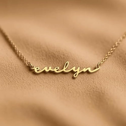 DayOfShe Custom Tiny Name Necklaces for Wedding Bridesmaid Gifts Best Friend Birthday Gifts, 18K Gold Plated Dainty Name Necklace Personalized Christmas Jewelry Gifts - color: Tiny Name Style