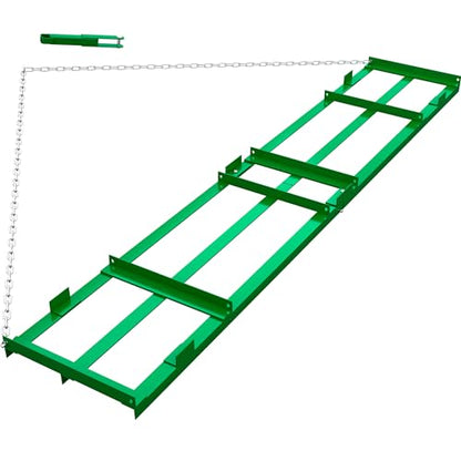 YITAMOTOR 8FT Heavy Duty Drag Harrow for ATV UTV with 6FT Chain | Yard Drag and Driveway Grader for Gravel, Lawn Leveling Tool, Green Rust-Resistant Coating - size: 8FT
