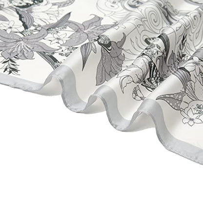 RIIQIICHY Women Head Hair Scarf Like Satin Silk Scarf Sleeping Hair Wrapping Night 27.5" - color: Black/White/Light Grey/Dark Grey