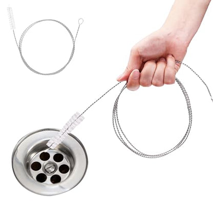 Mygeromon Flexible Drain Brush Extra Long Nylon Cleaner 59 Inches 2 PCS | for Sink, Fridge,Hose Dredging Tool 150 CM - color: 2 Pcs