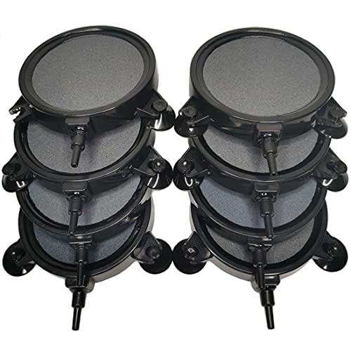 PINVNBY 4.2-Inch Air Stone Disc Bubble Diffuser with Suction Cups for Oxygenation in Fresh/Saltwater Tanks, Ponds, Hydroponic, Aquaponics, and as a Decorative Airstone for Aquariums - size: 8 PCS