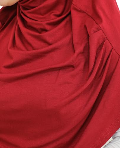 Prien Ready To Wear Hijab For Women, Instant Turban, Soft Muslim Scarf For Prayer, Long Hijabs, Islamic Clothes, Jersey Abaya - color: Burgundy