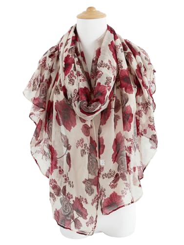 GERINLY Lightweight Scarves Fashion Print Cotton Feel Scarf for Women Shawl - color: Z-darkbeige