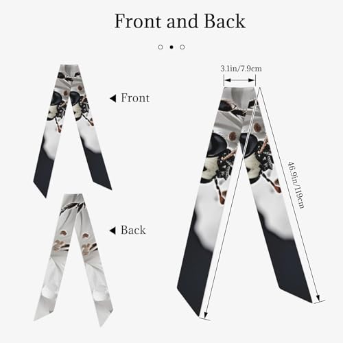 Bandanas Silk Scarf for Women Black and White Striped Hair Scarves Satin Head Scarf Headbands Neck Scarves